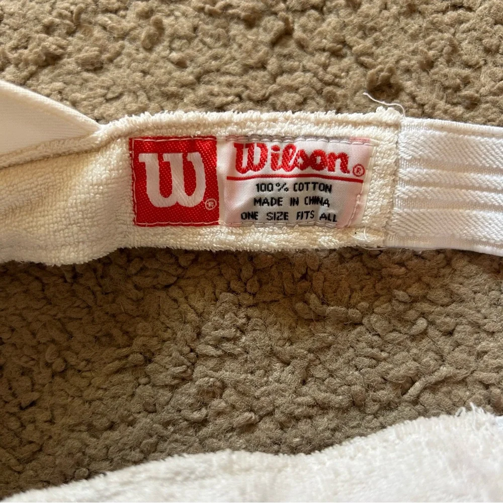 Wilson White Sun Visor with Red Logo Tab - Picture 3 of 4